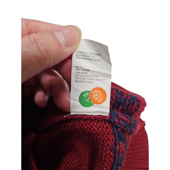 IZOD Biking Red Mens Fairisle Quarter Zip Sweater Large - Picture 11 of 11